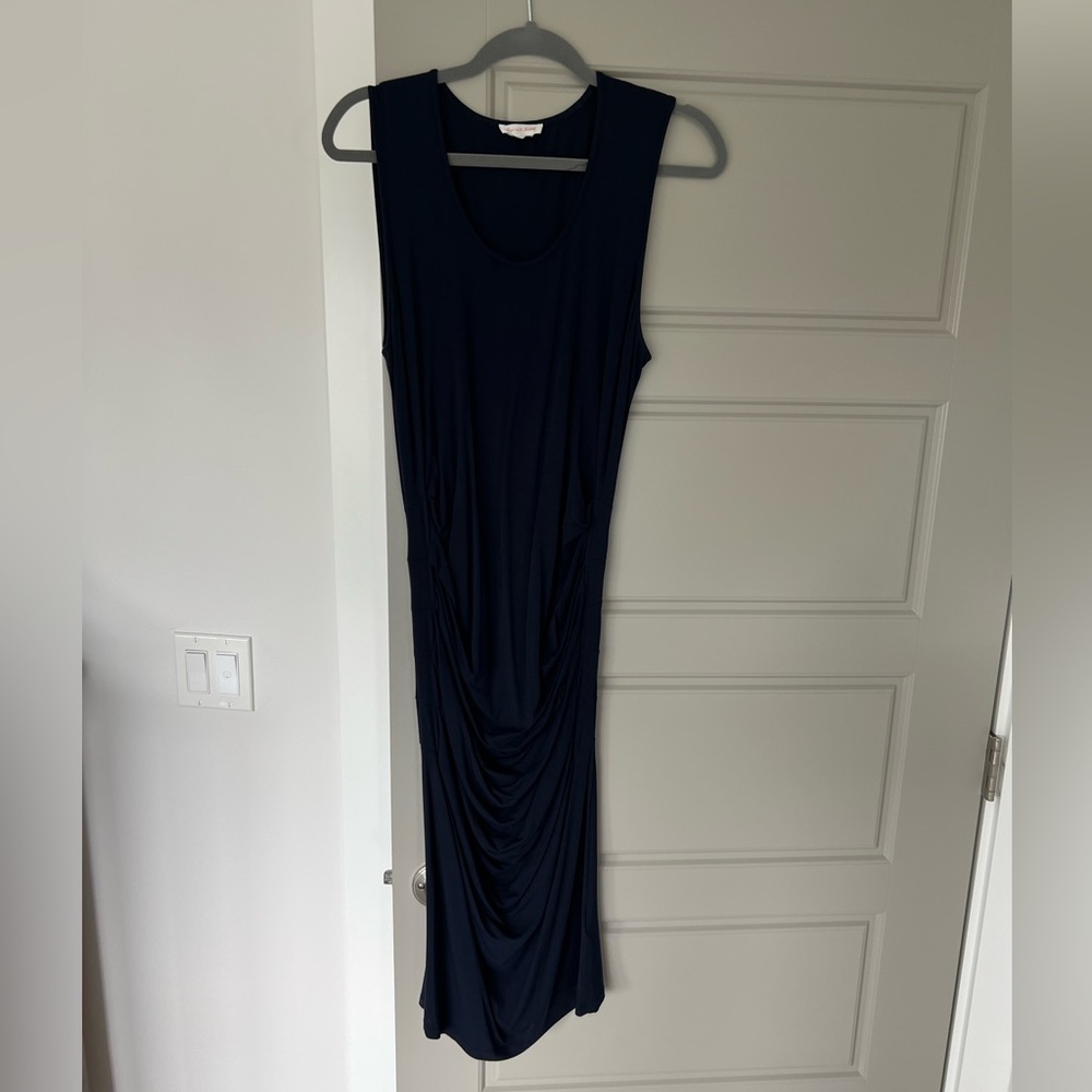 Ingrid & Isabel Navy Ruched Maternity Dress Size L